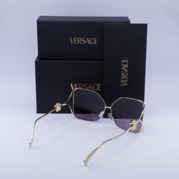 Versace VE2288 1002/6X Square Sunglasses – Gold/Violet Gradient - Picture 9 of 9